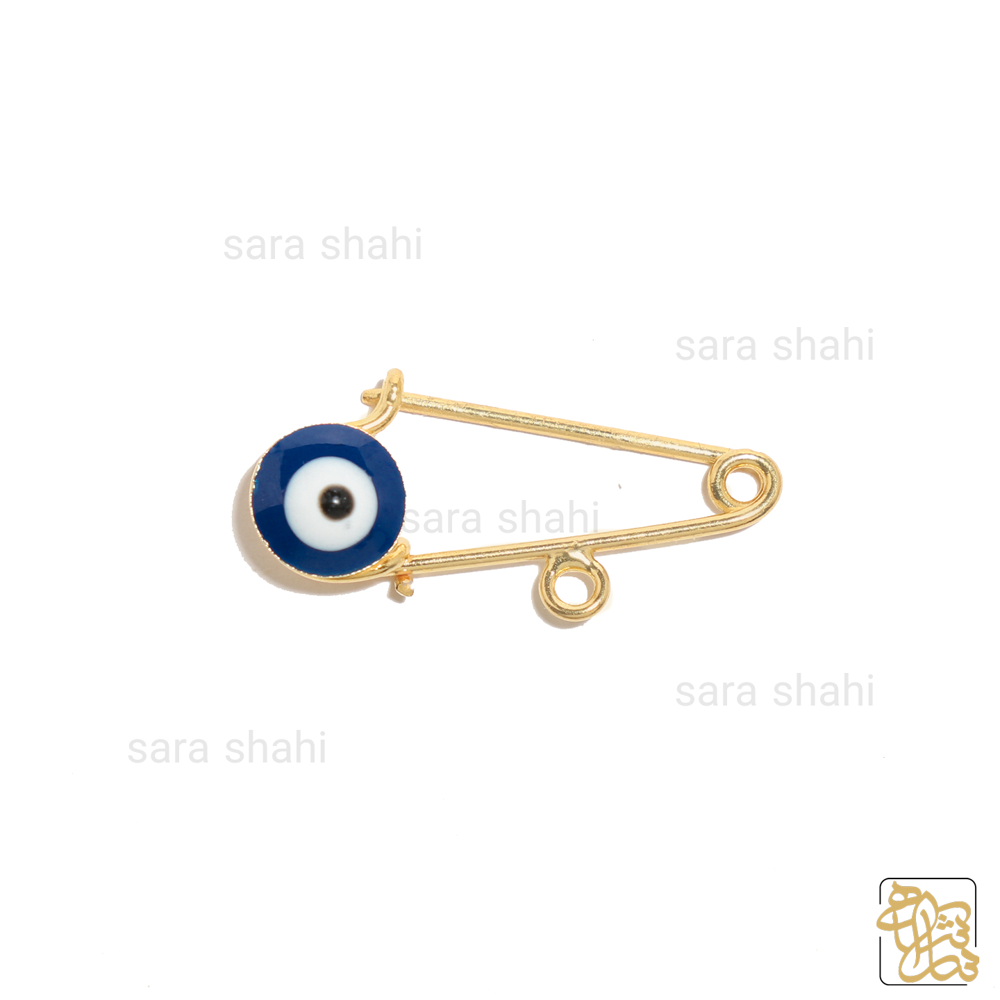 سنجاق سینه نوزادی میناکاری سورمه‌ای